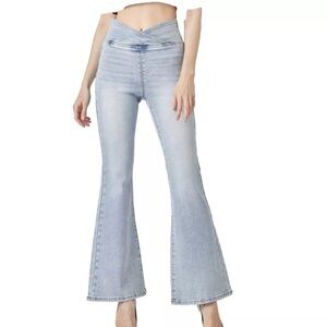 RISEN JEANS Pull On Flare Leg